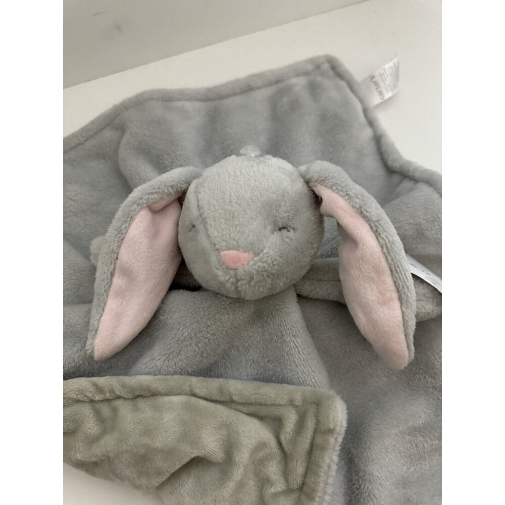 Carter's Long Eared Bunny Rabbit Lovey Security Blanket Gray Pink 2020